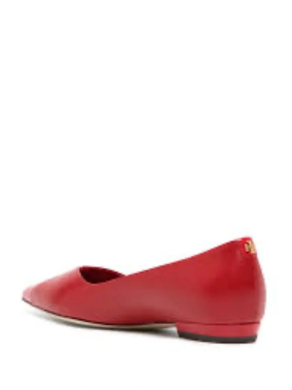 Tory Burch Red Pointed-Toe Leather Flats